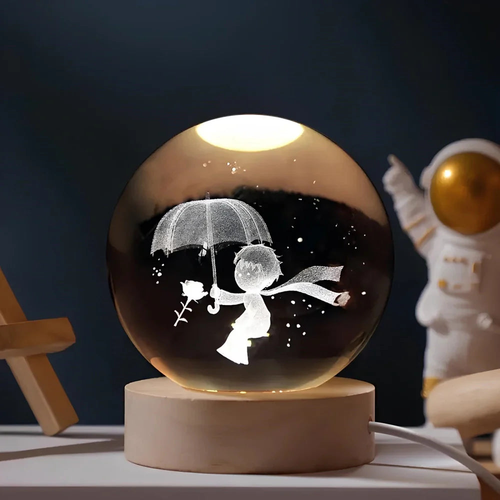Stunning 3D Crystal LED Night Light | USB Powered & Elegant Design 11