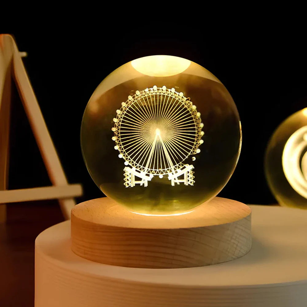 Stunning 3D Crystal LED Night Light | USB Powered & Elegant Design 23