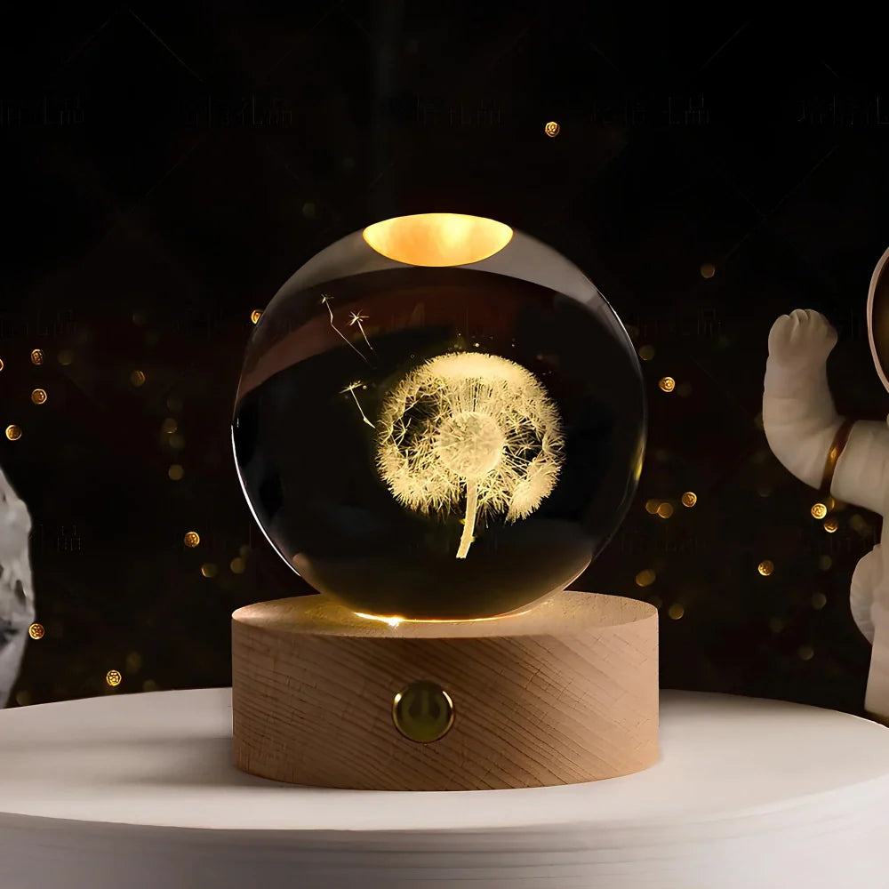 Stunning 3D Crystal LED Night Light | USB Powered & Elegant Design 24