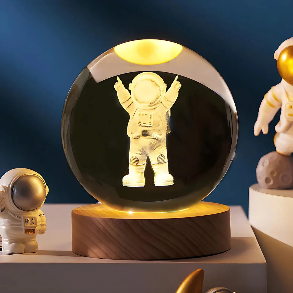 Stunning 3D Crystal LED Night Light | USB Powered & Elegant Design 4
