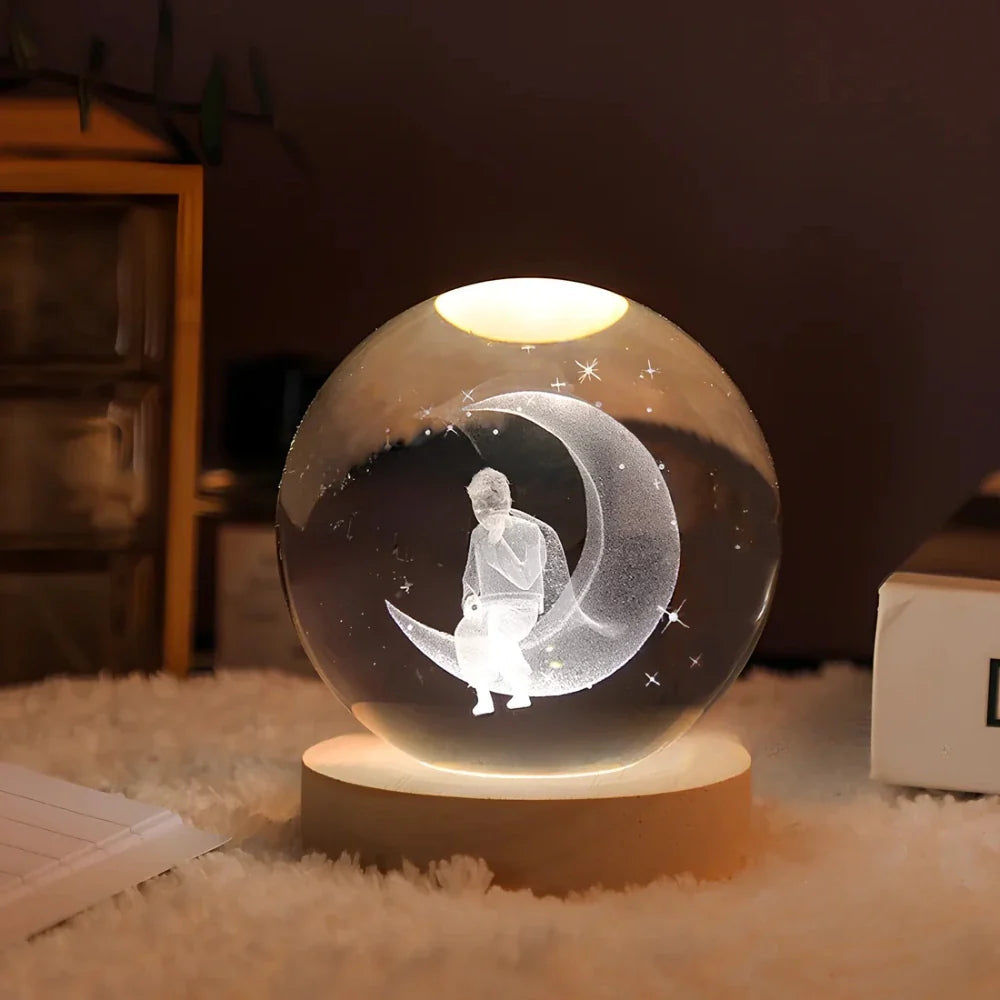 Stunning 3D Crystal LED Night Light | USB Powered & Elegant Design 9