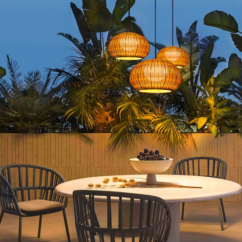 Stylish Rattan Outdoor Light | Weather-Resistant & Versatile 4