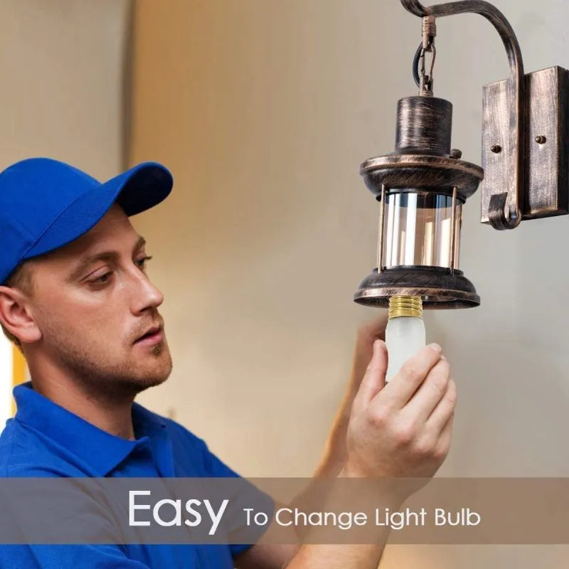 Vintage Industrial Wall Light | Metal Sconce with Glass Shade 7