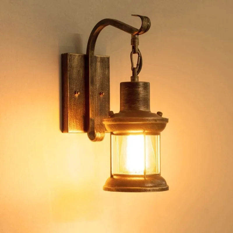 Vintage Industrial Wall Light | Metal Sconce with Glass Shade 8