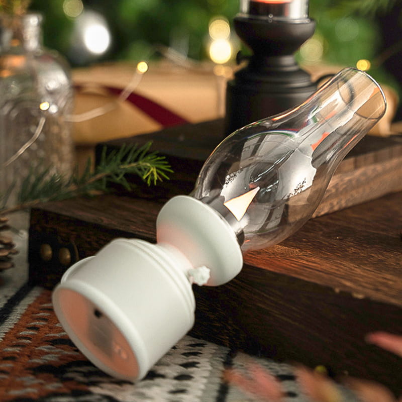 Vintage Lantern Style Table Lamp | LED & Battery-Powered 3