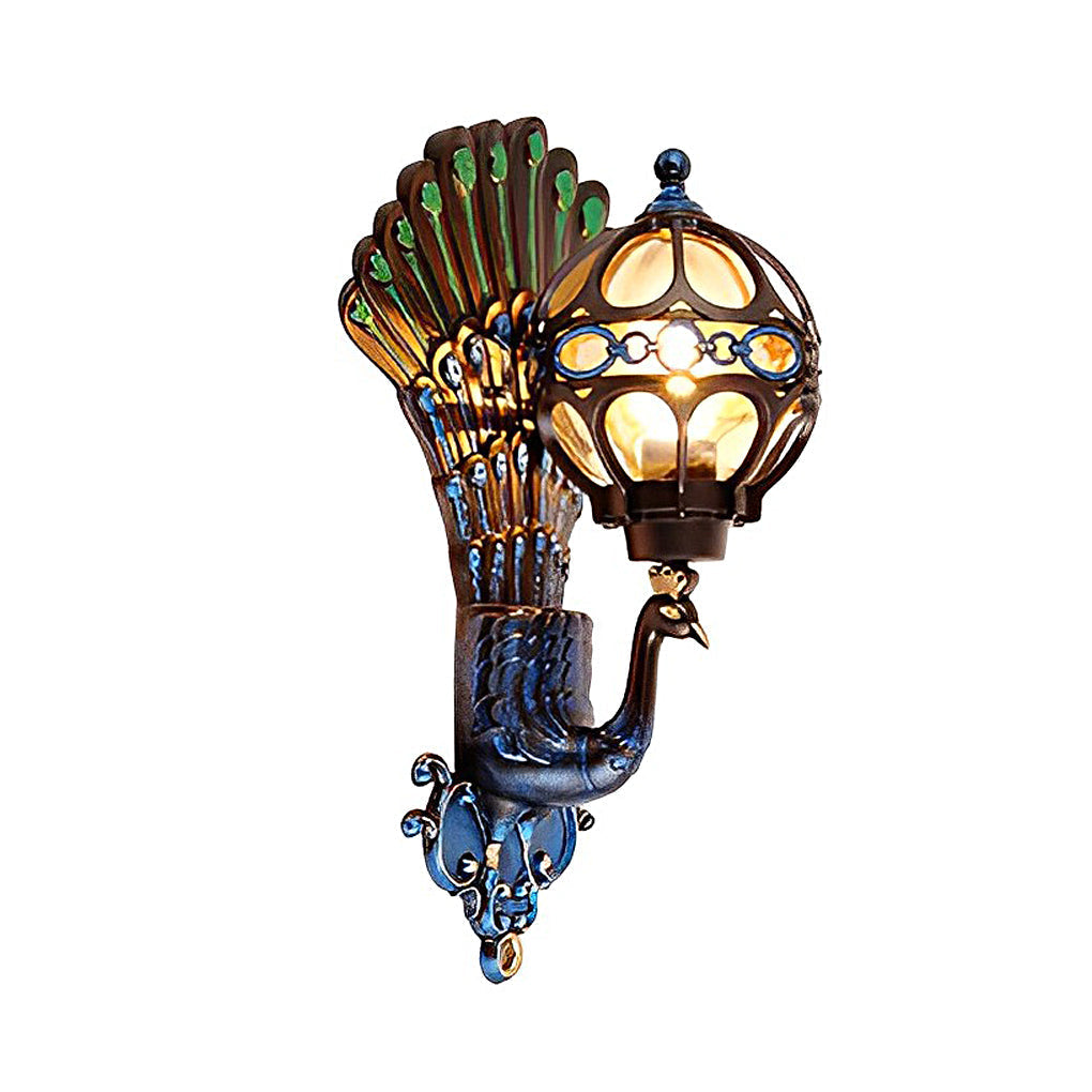Vintage Peacock Outdoor Wall Light | Weather-Resistant & Elegant 8