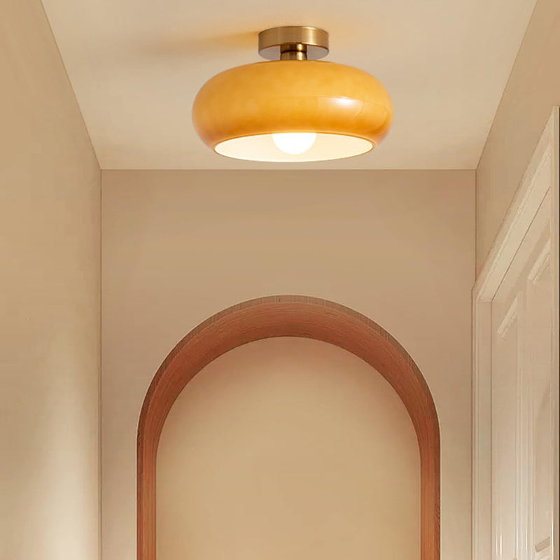Vintage Round Glass Ceiling Light Fixture | Adjustable Height & Timeless Design 0