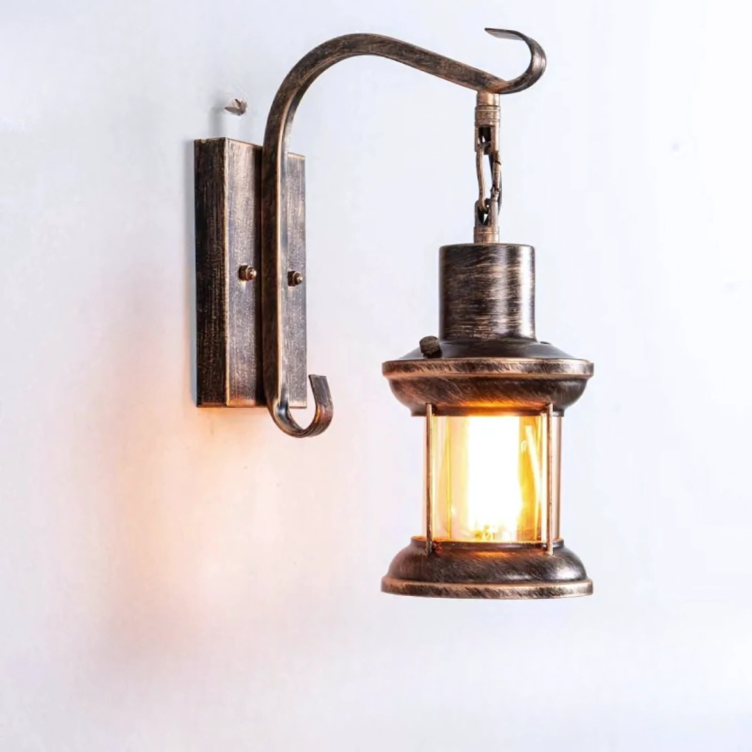 Vintage Wall Light | Durable Cast Iron & Glass Shade 0