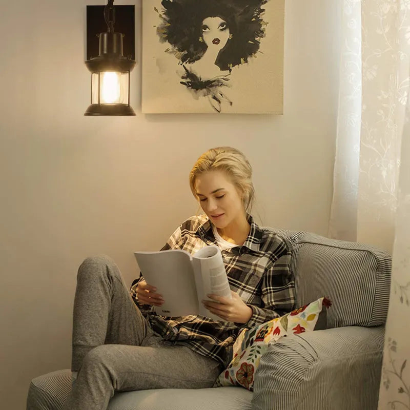 Vintage Wall Light | Durable Cast Iron & Glass Shade 1