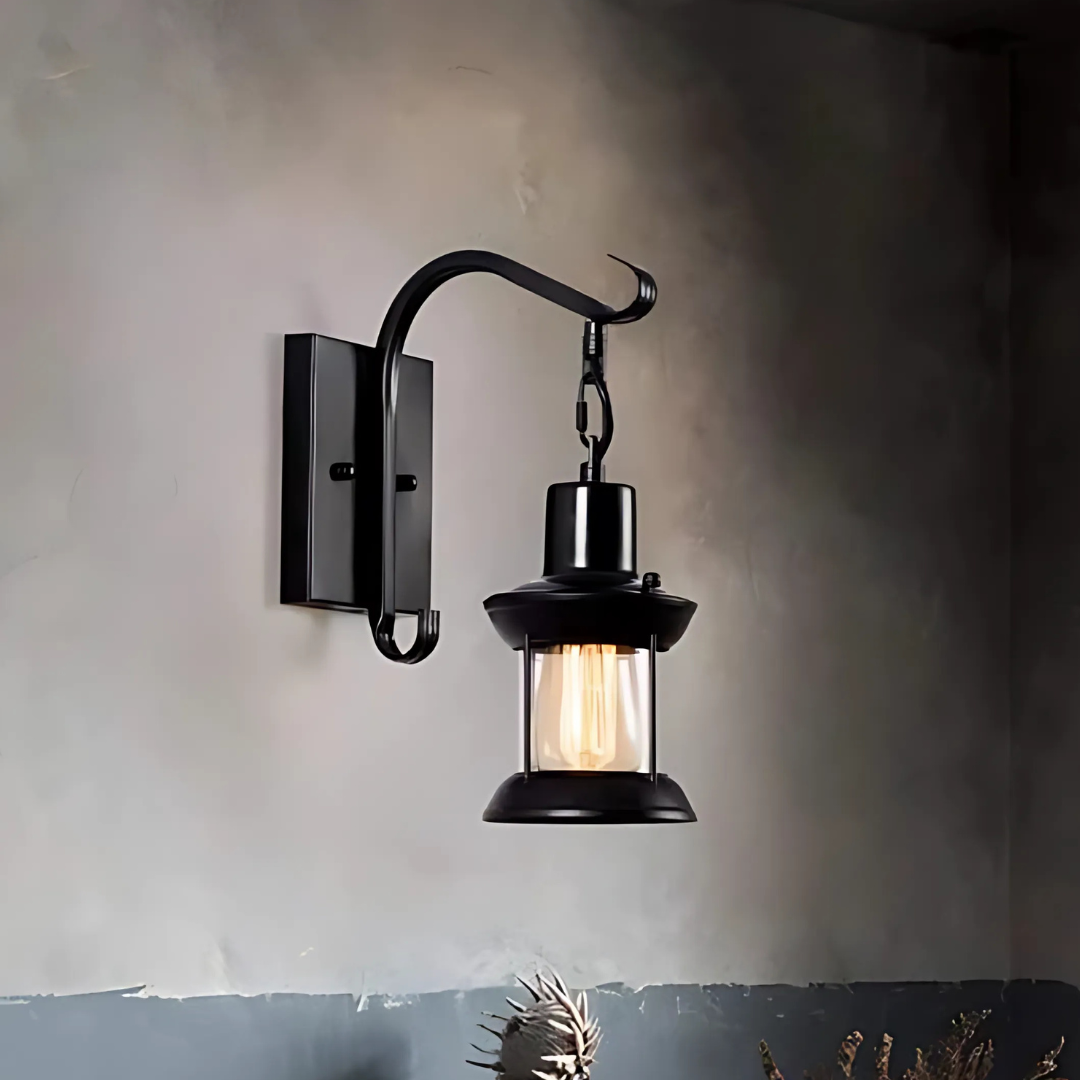 Vintage Wall Light | Durable Cast Iron & Glass Shade 9
