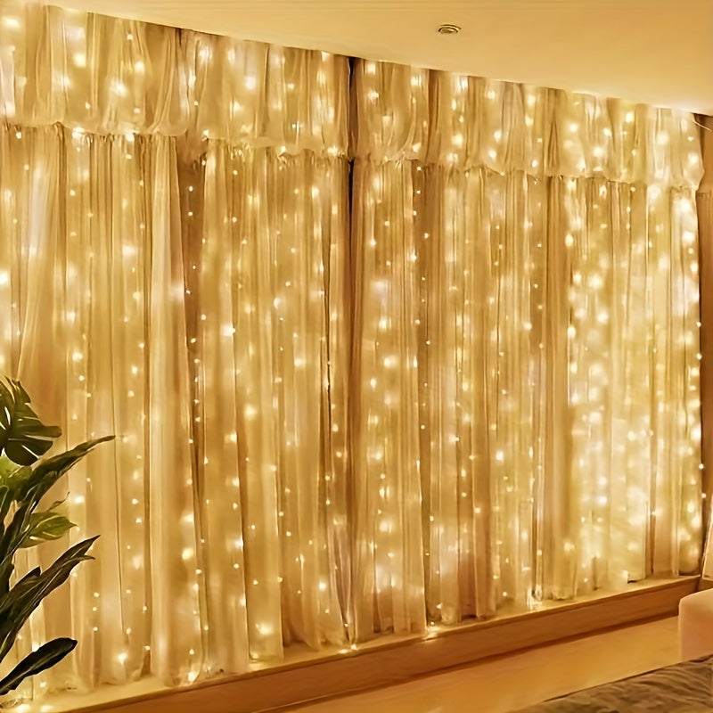 Warm White LED Fairy Lights Curtain | USB Powered & Remote Control 3
