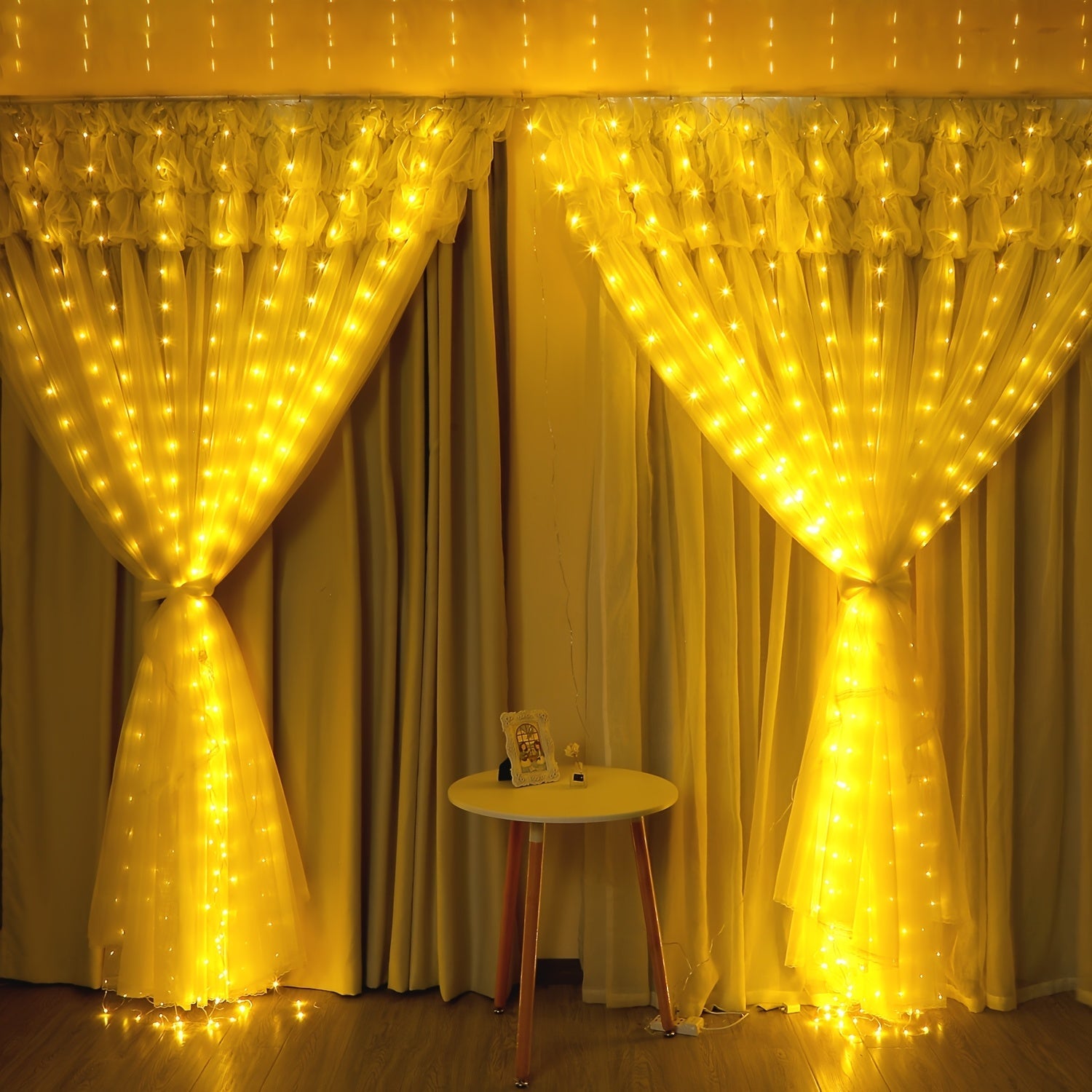 Warm White LED Fairy Lights Curtain | USB Powered & Remote Control 6